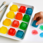 Atividades com gelo colorido