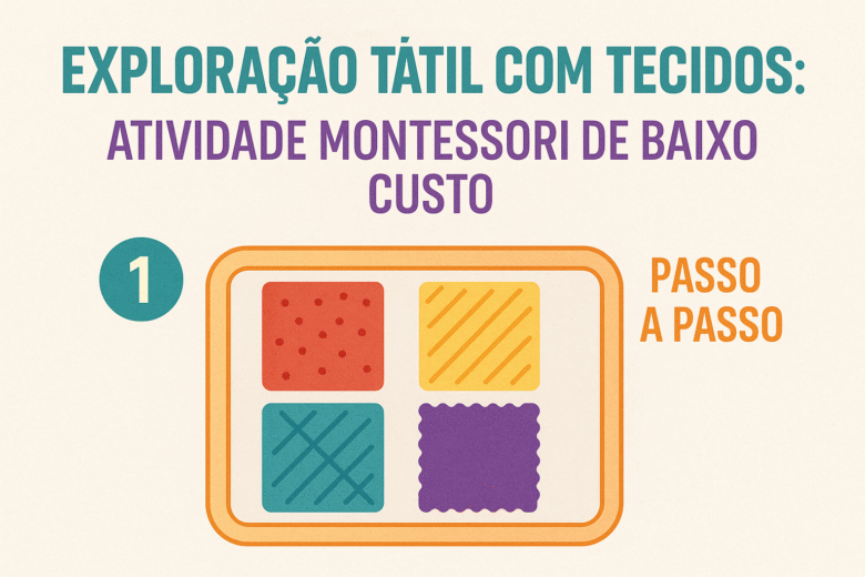 Exploração tátil com tecidos