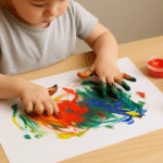 Pintura com os dedos no estilo Montessori